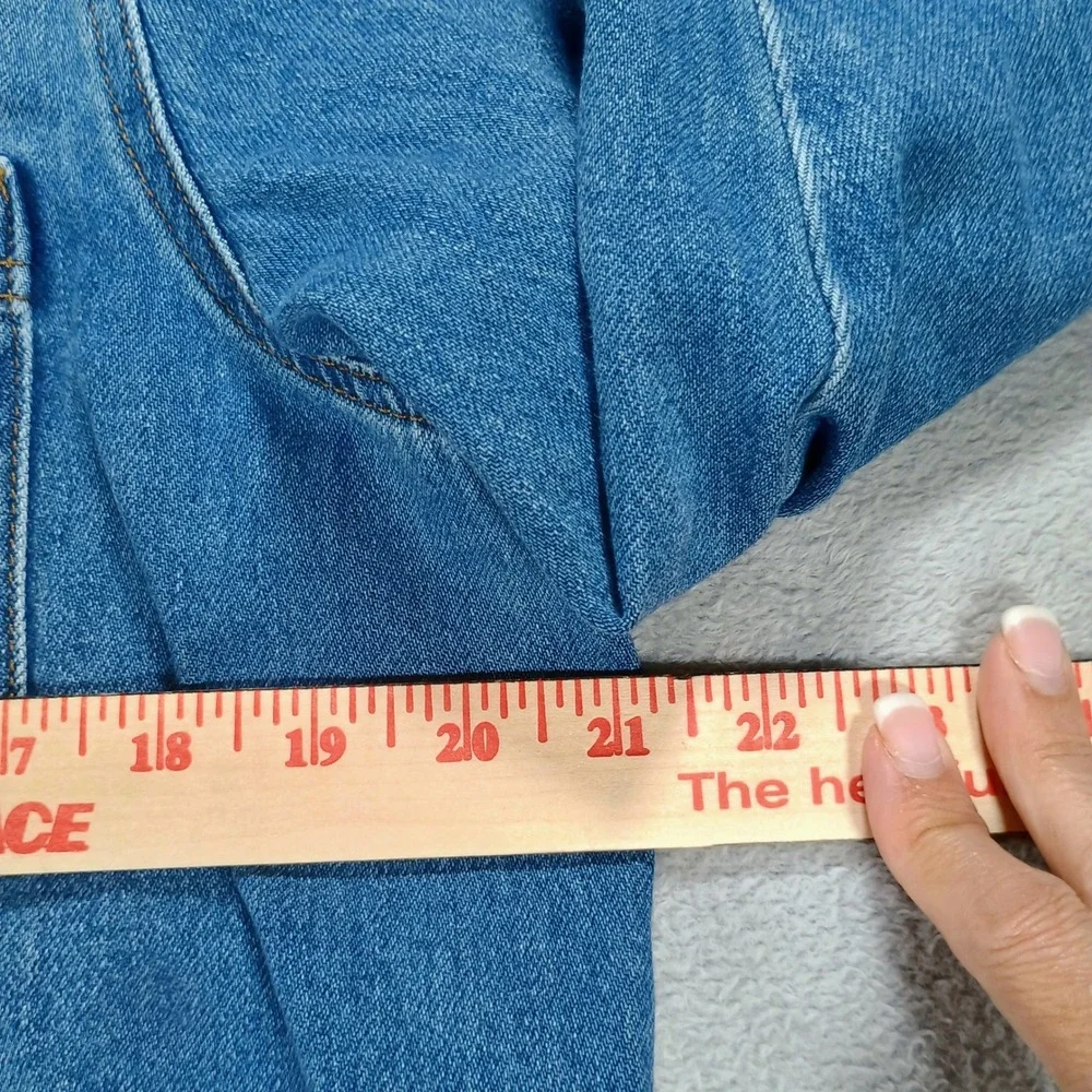 Free Assembly Womens Denim Snap Front Shirt Blue Large L 12-14 100% Cotton